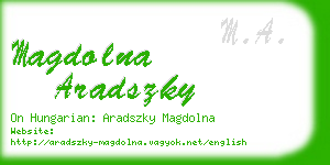 magdolna aradszky business card